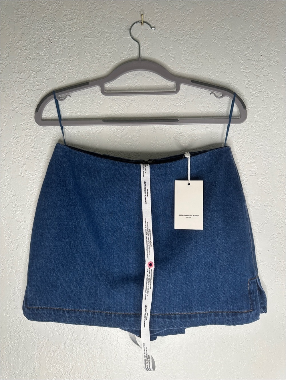 Amanda Uprichard Jace Skort in True Blue Denim XS X-Small